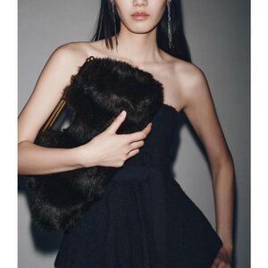 ZARA FAUX FUR CLUTCH